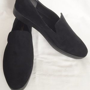 DONNA KARAN NEW YORK BLACK KID SUEDE PIA SNEAKER